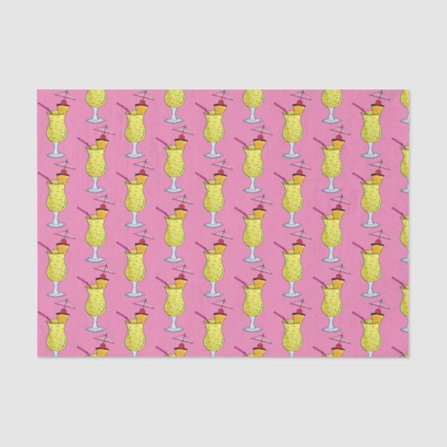 Pina Piña Colada Puerto Rican Pineapple Cocktail Tissue Paper (Front)