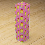 Pina Piña Colada Puerto Rican Pineapple Cocktail Wine Box<br><div class="desc">Design features an original illustration of a piña colada, a tropical cocktail popular in Puerto Rico and consisting of rum, pineapple, and coconut. Topped with a maraschino cherry and a paper drink umbrella for an extra special treat! This pina colada mixed drink design is also available on other products. Lots...</div>