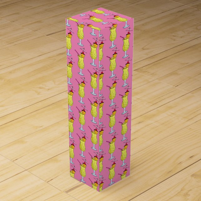 Pina Piña Colada Puerto Rican Pineapple Cocktail Wine Box (Back)