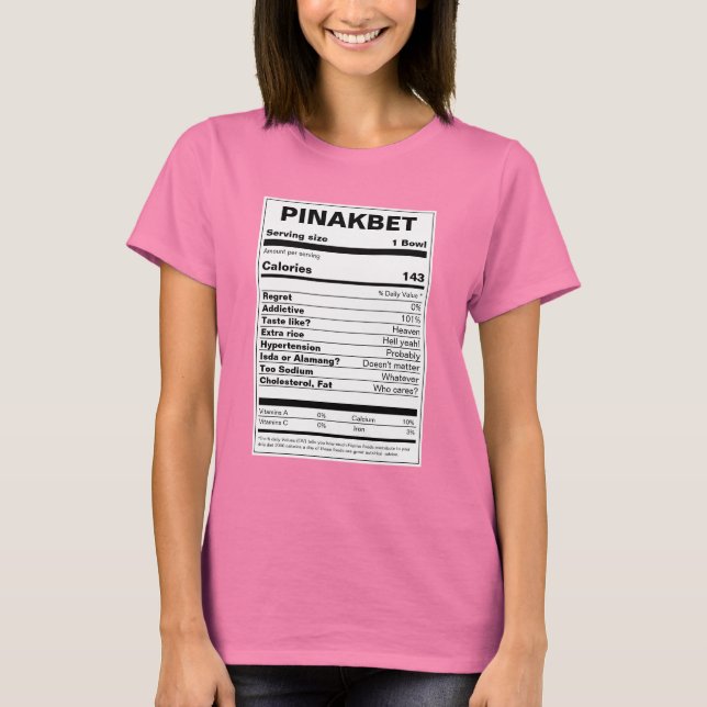 Pinakbet Nutrition Facts T-Shirt (Front)