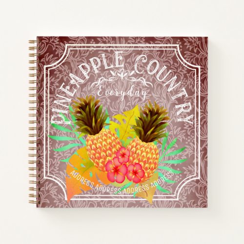 Pinapple Brown With Frame Notebook