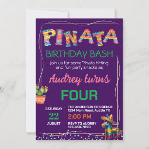 Pinata Birthday Bash Invitation