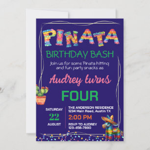 Pinata Birthday Bash Invitation