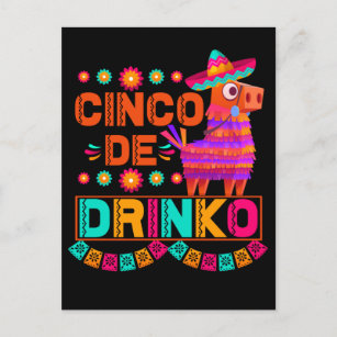 Pinata Cinco De Mayo Celebration Drinking Postcard