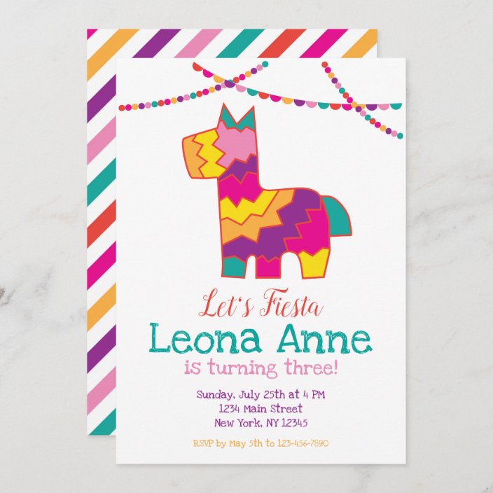 Pinata Fiesta Birthday Invitation Piñata | Zazzle.com