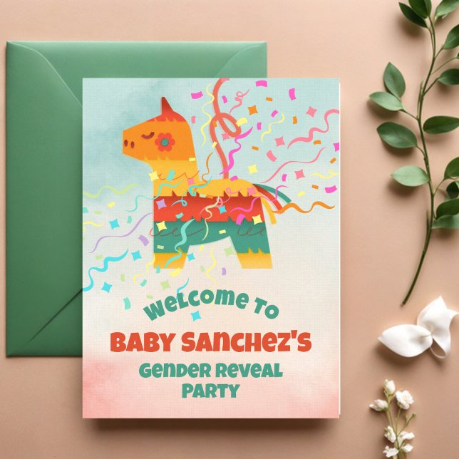 Pinata Gender Reveal Party Invitation (Creator Uploaded)