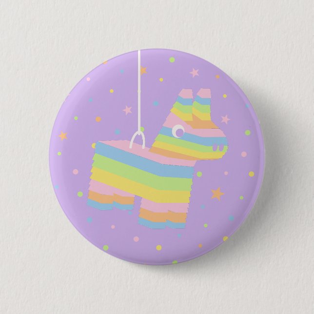Pinata Party Favor Purple Button (Front)