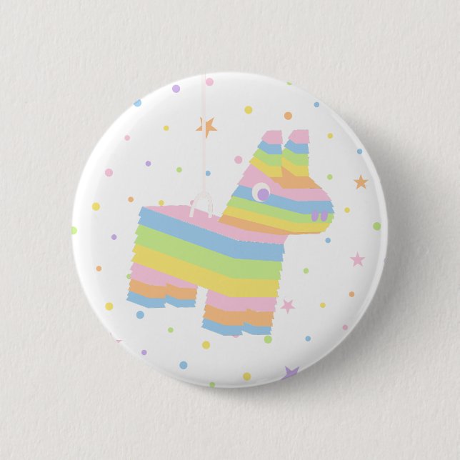 Pinata Party Favor White Button (Front)