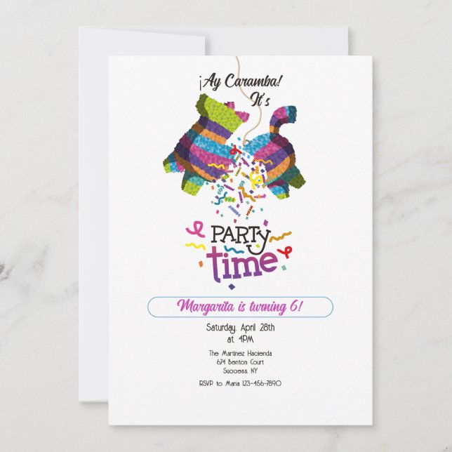 Piñata Party  Invitation (Front)