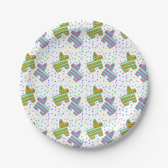 Piñatas and Confetti Paper Plates (Front)