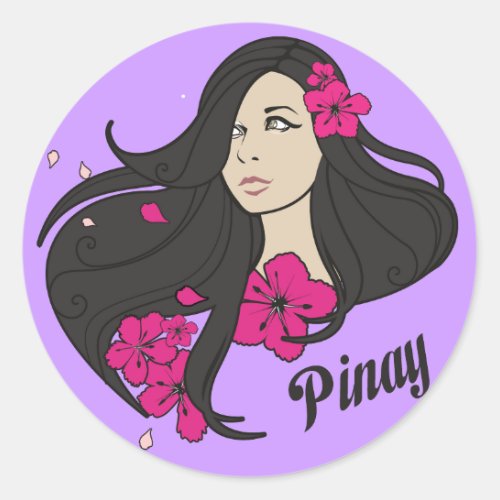 Pinay Classic Round Sticker
