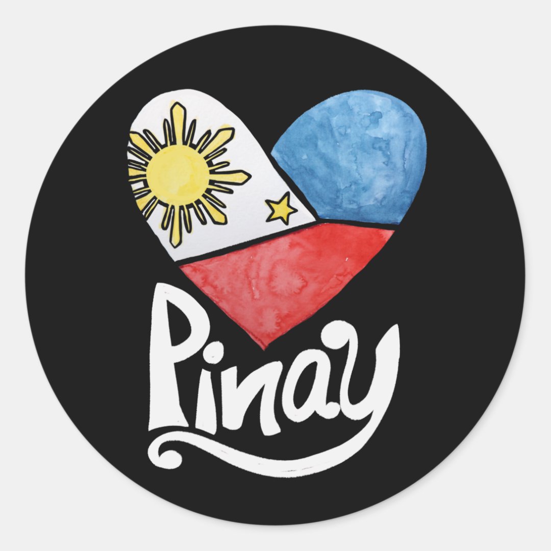 Pinay Philippines Flag Heart Filipina Classic Round Sticker Zazzle