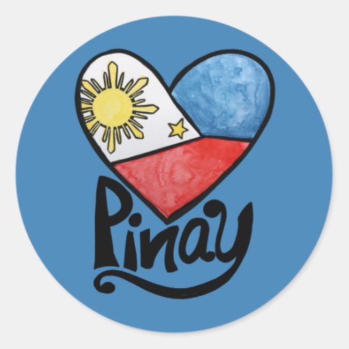 Pinay Philippines Flag Heart Filipina              Classic Round Sticker