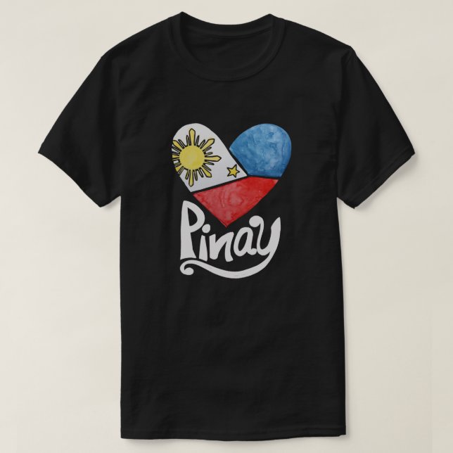 Pinay Philippines Flag Heart Filipina              T-Shirt (Design Front)