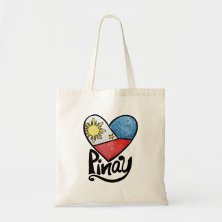 Pinay Philippines Flag Heart Filipina Tote Bag