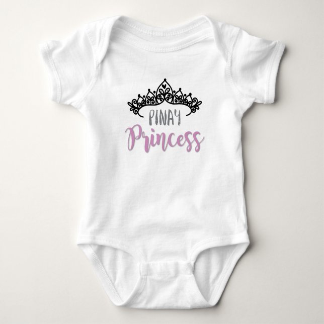 Pinay Princess with Tiara Baby Bodysuit (Front)