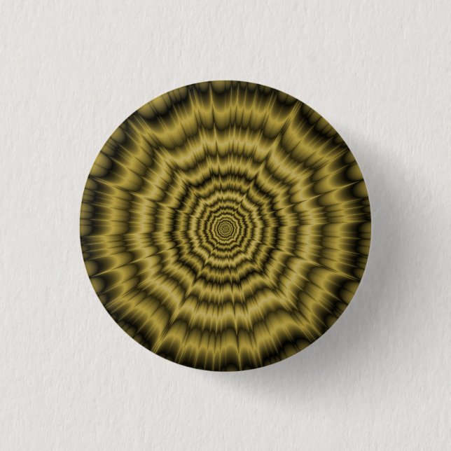 Pinback Button   Eye Boggling Explosion in Gold (Front)