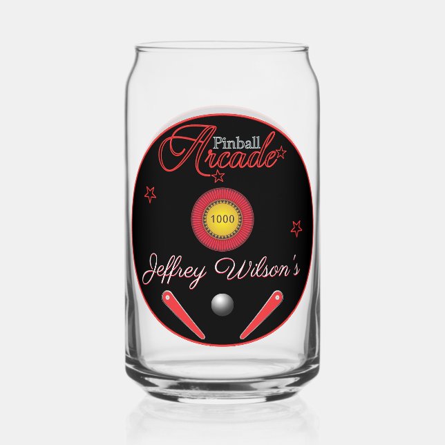 Pinball Arcade Drinkware Beer Can Glass (Front)