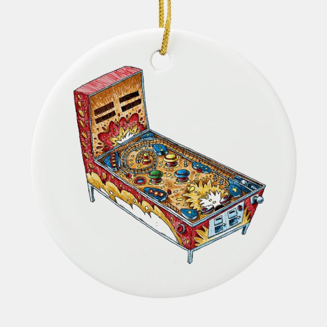 Pinball Ceramic Ornament (Front)