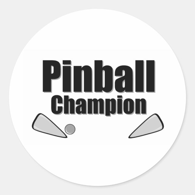 Pinball Champion Classic Round Sticker (Front)