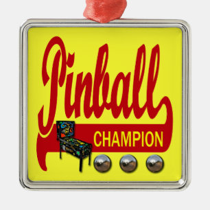 Pinball Champion Metal Ornament