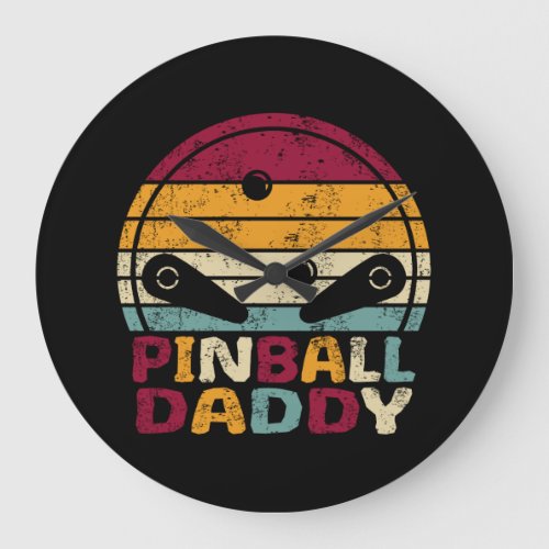 Pinball Daddy Vintage Retro Style for Dad Large Clock