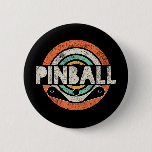 Pinball Game Vintage Button