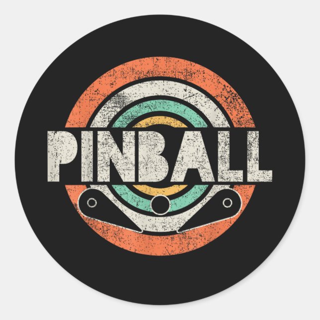 Pinball Game Vintage Classic Round Sticker (Front)