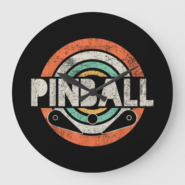 Pinball Game Vintage Large Clock (Front)