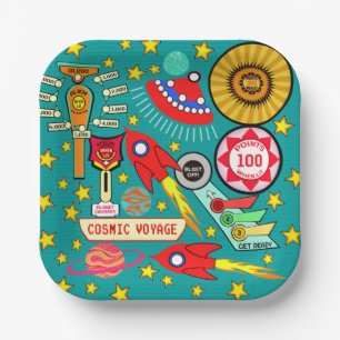 Pinball Graphics Paper Plates