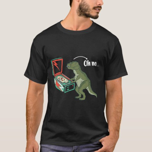 Pinball Lover Classic Game Specialist Arcade Dinos T_Shirt