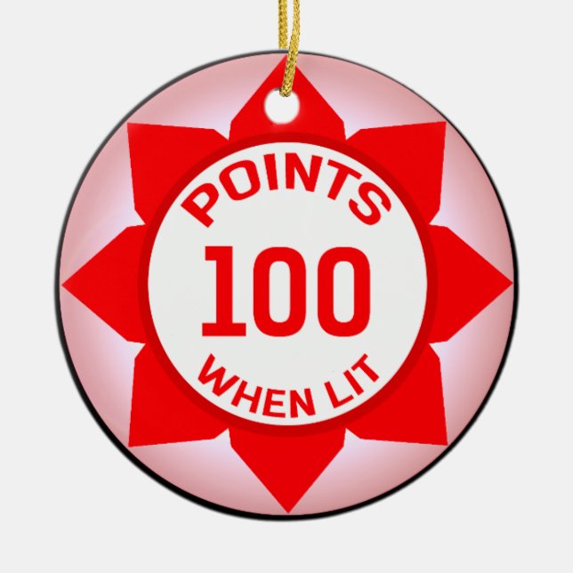 Pinball Machine 10 Points When Lit Ceramic Ornament (Front)