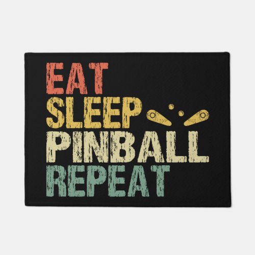 Pinball machine Arcade Retro Vintage Eat Sleep Doormat