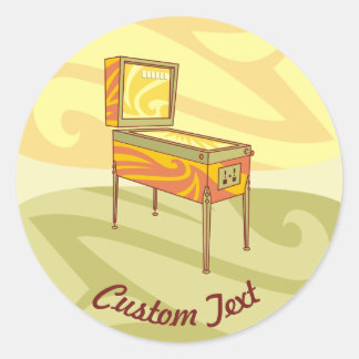 Pinball machine classic round sticker