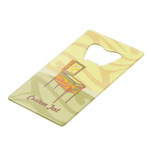 Pinball machine credit card bottle opener
