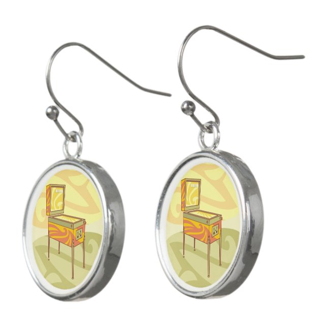 Pinball machine earrings (Angled)