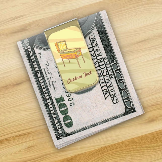 Pinball machine gold finish money clip (Creator Uploaded)