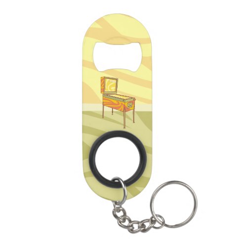 Pinball machine keychain bottle opener