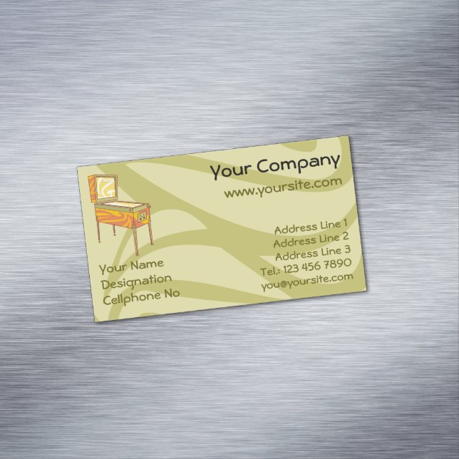 Pinball machine magnetic business card (In Situ)