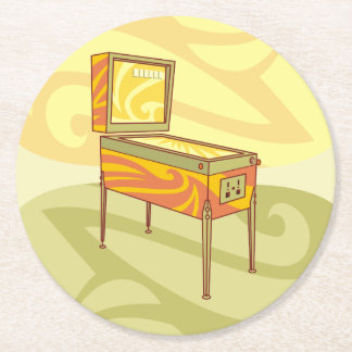 Pinball machine round paper coaster
