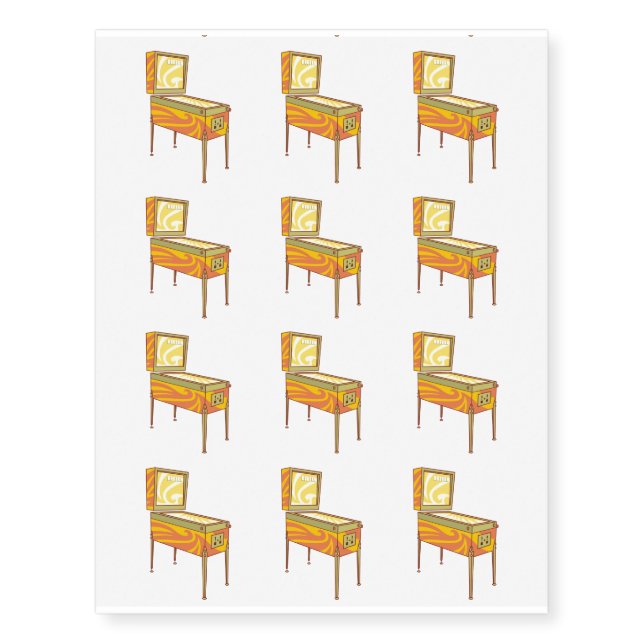 Pinball machine temporary tattoos (Front)
