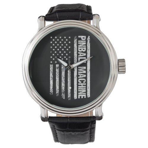 Pinball Machine US Flag American Retro Vintage Watch