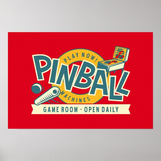 Pinball Machines Game Room Poster #18 (Front)