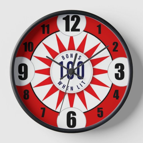 Pinball Player Wall Clock with Wood Frame 1
