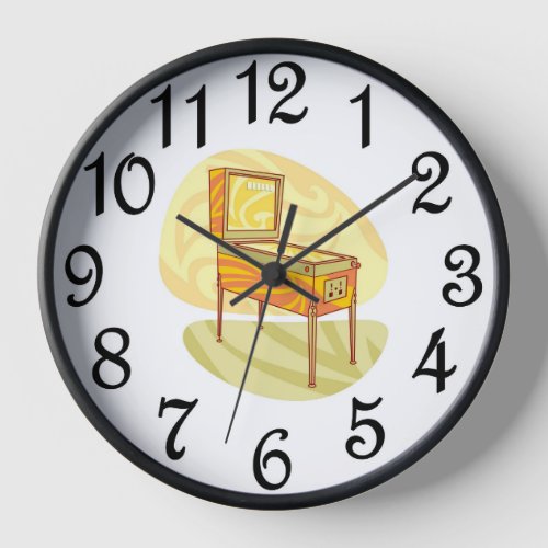 Pinball Player Wall Clock with Wood Frame 5