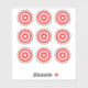 Pinball Red/White Bullseye Round Target Sticker | Zazzle