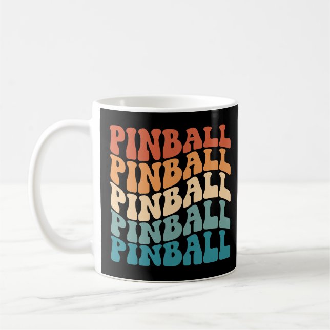 Pinball Retro Groovy Style Coffee Mug (Left)