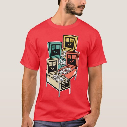 Pinball Shirt Retro Classic Vintage Arcade Shirt F