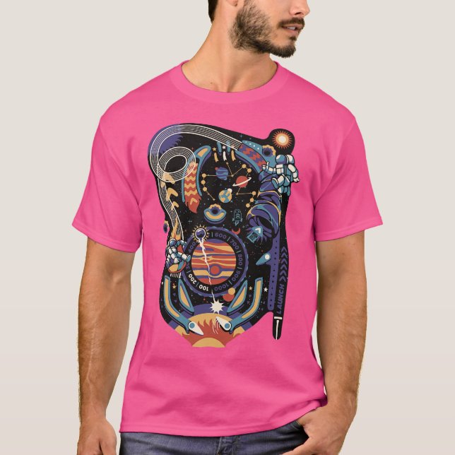 Pinball Space Machine Light by Tobe Fonseca T-Shirt (Front)
