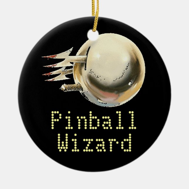 Pinball Wizard Ceramic Ornament (Front)